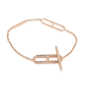 HERMES Ever Chaine D'Ancre Bracelet, Small Model in 18KT Rose Gold 0.37ctw