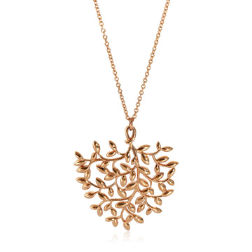 TIFFANY & CO. Paloma Picasso Large Olive Leaf Pendant in 18K Rose Gold