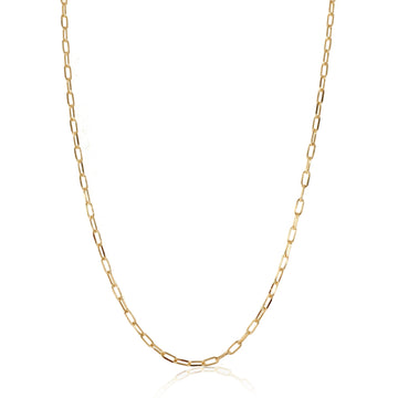 Mini Paperclip Chain Necklace in 14K Yellow Gold
