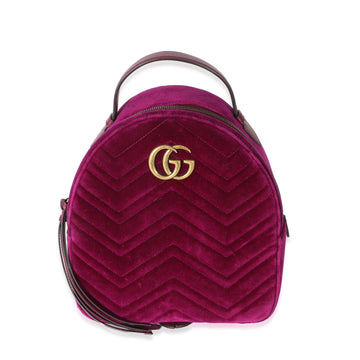 GUCCI Purple Matelasse Velvet Marmont Backpack