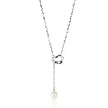 TIFFANY & CO. Elsa Peretti Open Heart Lariat Necklace in Sterling Silver