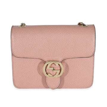 GUCCI Soft Pink Dollar Calfskin Small Interlocking G Chain Bag