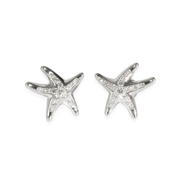 TIFFANY & CO. Elsa Peretti Vintage Diamond Starfish Earrings in Platinum 0.3 CTW