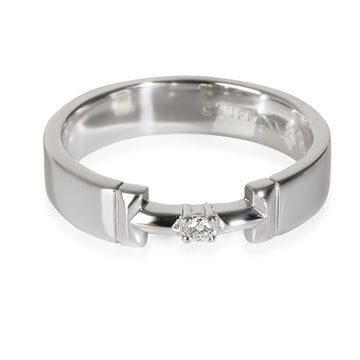 TIFFANY & CO. T Diamond Ring in 18K White Gold F-G VS 0.02 CTW