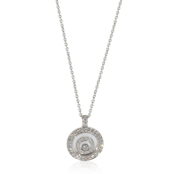 CHOPARD Happy Spirit Circle Diamond Necklace in 18K White Gold 0.72 CTW