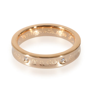 TIFFANY & CO. 1837 Narrow Diamond Ring in 18K Rose Gold 0.02 CTW