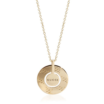 GUCCI Icon Rotating Disc Circle Pendant in 18K Yellow Gold