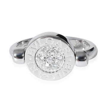 BVLGARI  Onyx Diamond Ring in 18 KT White Gold Black 0.14