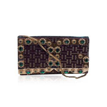 DOLCE & GABBANA Embellished Evening Bag Clutch With Chain Strap