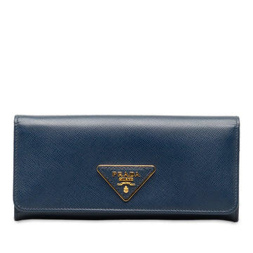 PRADA Saffiano Leather Flap Wallet Long Wallets