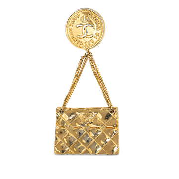 CHANEL CC Quilted Flap Bag Brooch