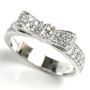 CHANEL K18WG White Gold Ribbon de  Medium Ring J3413 Diamond Size 14 54 5.1g Women's