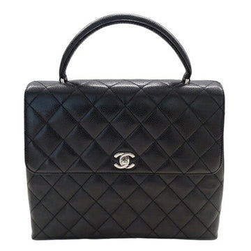CHANEL Bag Matelasse Women's Handbag Coco Mark Caviar Skin Black A12397