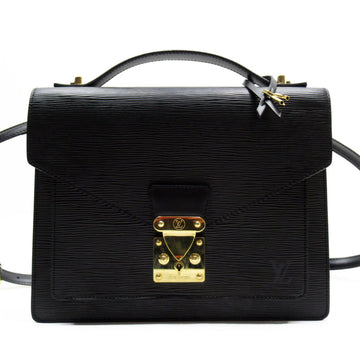 LOUIS VUITTON Handbag Shoulder Bag Epi Monceau Leather Black Gold Unisex M52122