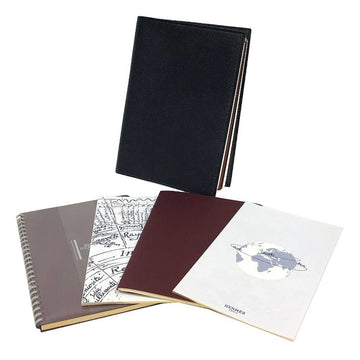 HERMES Globe-Trotter Notebook Cover Chevre Palladium Hardware Black AGENDAS Leather