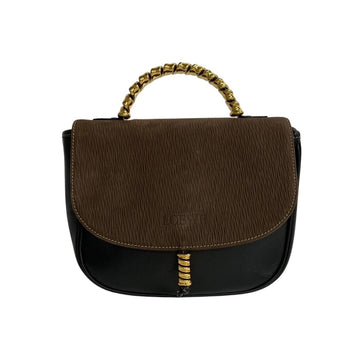 LOEWE Velazquez twist metal fittings leather handbag tote bag black 99562