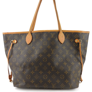 LOUIS VUITTON Tote Bag Neverfull MM M40156 Monogram Canvas Tanned Leather Brown Women's