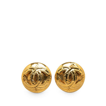 CHANEL Coco Mark Earrings Gold Plated Women's