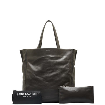 SAINT LAURENT reversible studded tote bag shoulder 333099 grey leather women's