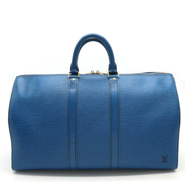 LOUIS VUITTON Epi Keepall 45 Boston Bag Travel Handbag Leather Toledo Blue M42975
