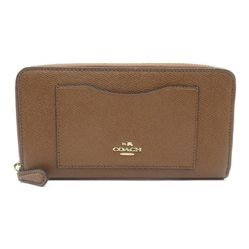 COACH Round long wallet Brown leather F54007IMEB0
