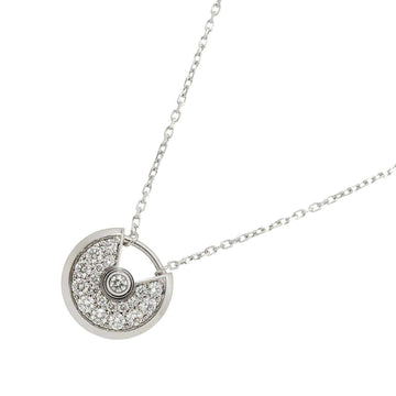 CARTIER Amulet Diamond Necklace 41cm XS K18 WG White Gold 750 AMULETTE
