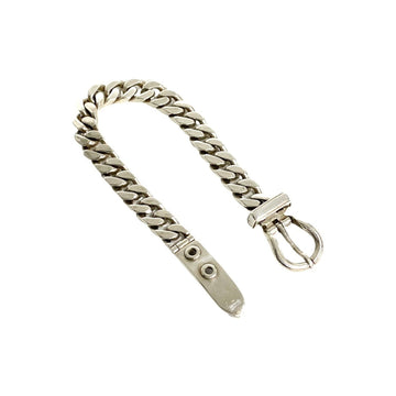 HERMES Bookle Serie PM Silver 925 Chain Bracelet Bangle Men Women 23008