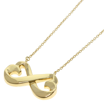 TIFFANY Double Loving Heart Necklace K18 Yellow Gold Women's &Co.