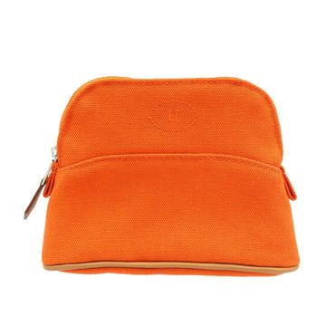 HERMES Bolide Pouch Canvas Orange Brown 0077 6A0077ZGG5
