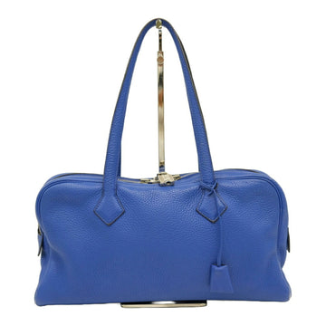 HERMES Victoria 38 handbag tote bag Taurillon Clemence leather blue