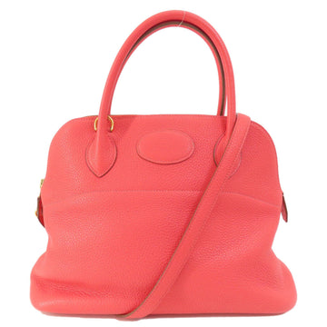 HERMES Bolide 31 Pink Handbag Taurillon Women's