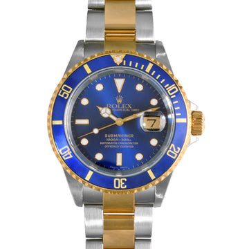 ROLEX 16613 Submariner Date Y serial number Manufactured in 2002 Automatic watch Blue dial YG x SS Men's ITC19VNBV41H