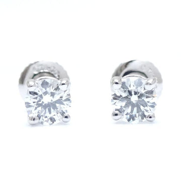 TIFFANY&Co.  Solitaire Earrings, Single Diamond 0.24ct 0.25ct I.VS1 VS2 Pt950 Platinum 291721