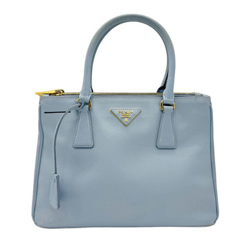 PRADA handbag shoulder bag leather light blue gold women's z0542