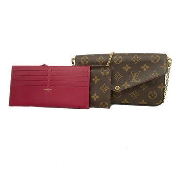 LOUIS VUITTON Shoulder Wallet Monogram Pochette Felicie M61276 Brown Ladies