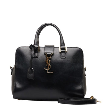 SAINT LAURENT Baby Cabas Handbag Shoulder Bag 472466 Black Leather Women's