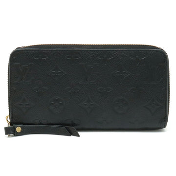 LOUIS VUITTON Monogram Empreinte Zippy Wallet Round Long Leather Noir Black M61864