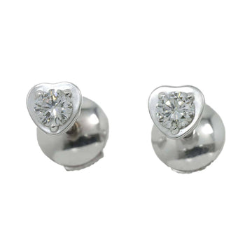 CARTIER Damour Diamond Heart Earrings K18WG White Gold 750 Diamant Leger Pierced