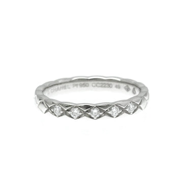 CHANEL Coco Crush Ring Mini Model Platinum Fashion Diamond Band Ring Silver