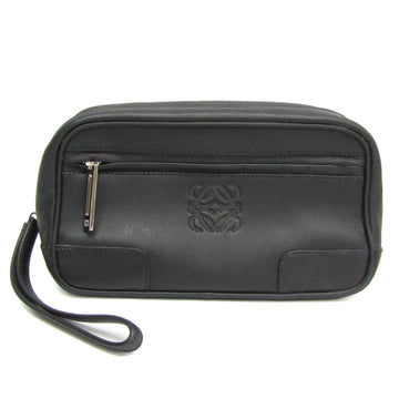 LOEWE Anagram Men's Leather Clutch Bag Black