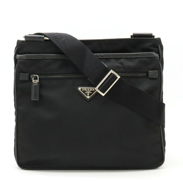 PRADA Shoulder Bag Nylon Leather NERO Black VA953M