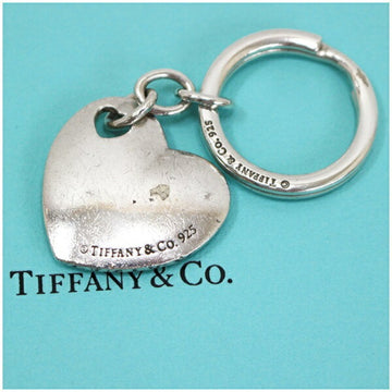 TIFFANY Keyring Silver 925 Heart Motif &Co Women's Charm Accessory Keychain
