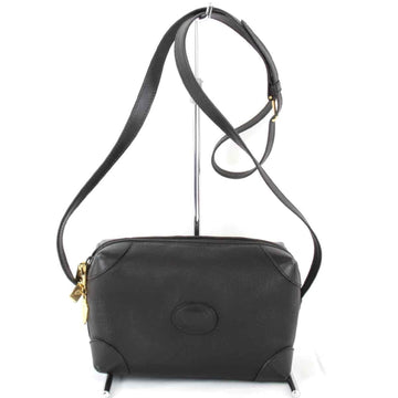 GUCCI Interlocking 07-37-5294 Shoulder Bag Leather Black Ladies