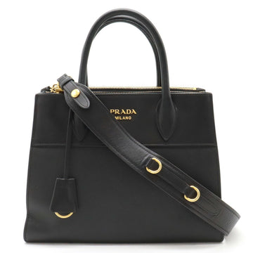 PRADA Paradigm Handbag Shoulder Bag Saffiano Leather NERO Black 1BA103