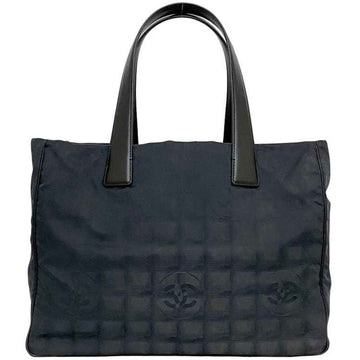 CHANEL MM Black Neutra A51991 ec-20314 Nylon Leather 8th Series  Coco Mark Handbag Ladies