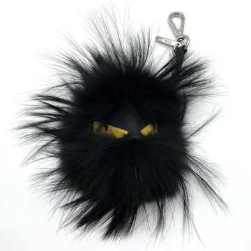 FENDI Bag Bugs Monster Charm Keychain Black Yellow