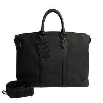 LOUIS VUITTON Aerogram Lockit Leather 2way Handbag Shoulder Bag Black 24263