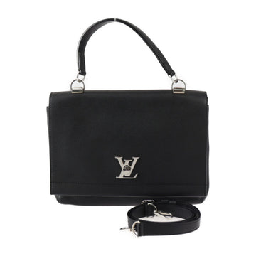 LOUIS VUITTON Lockme Cartable Handbag M50250 Taurillon Leather Black Shoulder Bag Turn Lock