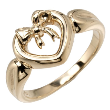 TIFFANY&Co. Heart Ribbon Ring K18 YG Yellow Gold Approx. 4.75g I112223120