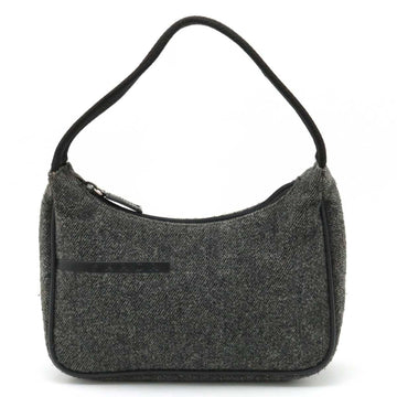 PRADA Sports Pouch Handbag Wool Nylon Gray Black MV515
